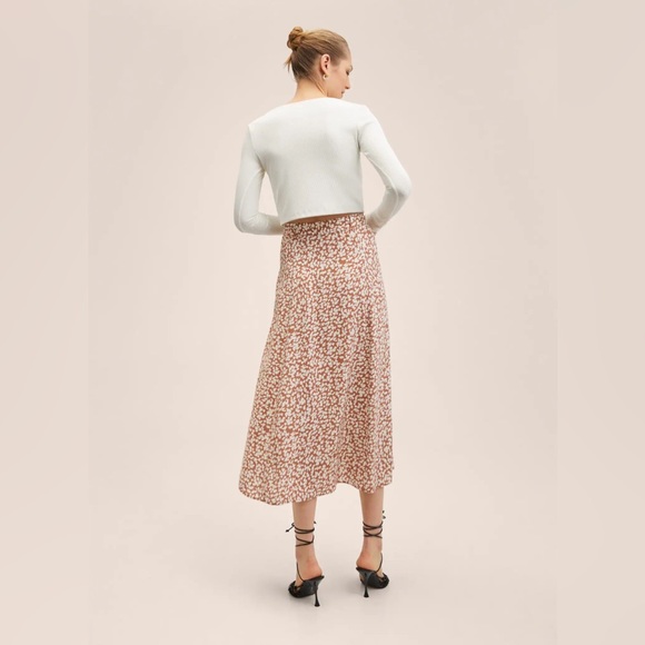 Mango Flowy Printed Midi Skirt - Picture 4 of 14
